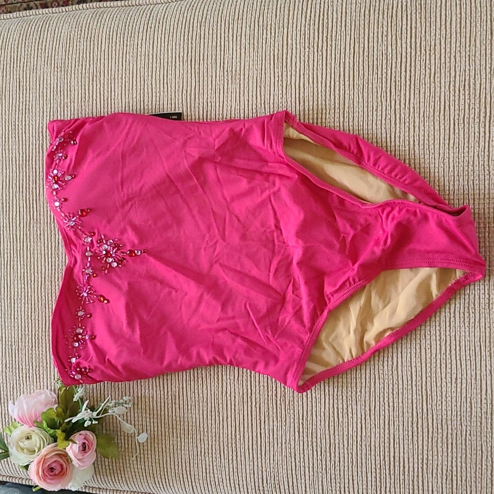 Beaded convertible Bandeau one piece swimsuit